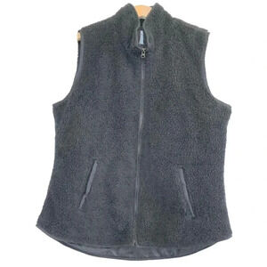 Old Navy Faux Shearling Vest, Black, Large
